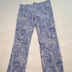 Sara Campbell Sheri Pant in unique textured Blue Damask Size L